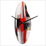 Red and Gold Cubic Abstract I - Asymmetric Metal Wall Clock