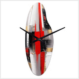 Red and Gold Cubic Abstract I - Asymmetric Metal Wall Clock