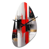 Red and Gold Cubic Abstract I - Asymmetric Metal Wall Clock