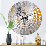 Beige and Gold Cubist Kaleidoscope I - Abstract Metal Wall Clock