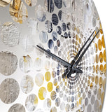 Beige and Gold Cubist Kaleidoscope I - Abstract Metal Wall Clock