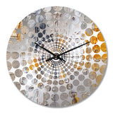 Beige and Gold Cubist Kaleidoscope I - Abstract Metal Wall Clock