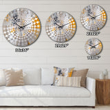 Beige and Gold Cubist Kaleidoscope I - Abstract Metal Wall Clock