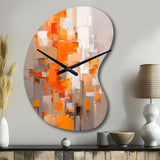 Orange Brown Shattered Realities - Asymmetric Metal Wall Clock