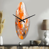Orange Brown Shattered Realities - Asymmetric Metal Wall Clock