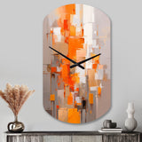 Orange Brown Shattered Realities - Asymmetric Metal Wall Clock