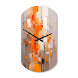 Orange Brown Shattered Realities - Asymmetric Metal Wall Clock