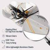 Black Gold Multifaceted Whirls III - Asymmetric Metal Wall Clock