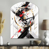 Black Red Multifaceted Whirls - Asymmetric Metal Wall Clock
