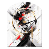 Black Red Multifaceted Whirls - Asymmetric Metal Wall Clock