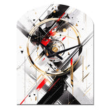 Black Red Multifaceted Whirls - Asymmetric Metal Wall Clock
