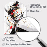 Black Red Multifaceted Whirls - Asymmetric Metal Wall Clock