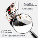 Black Red Multifaceted Whirls - Asymmetric Metal Wall Clock