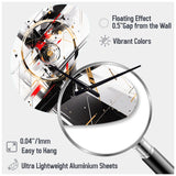 Black Red Multifaceted Whirls - Asymmetric Metal Wall Clock