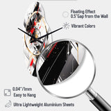 Black Red Multifaceted Whirls - Asymmetric Metal Wall Clock