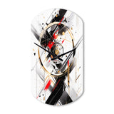 Black Red Multifaceted Whirls - Asymmetric Metal Wall Clock
