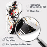 Black Red Multifaceted Whirls - Asymmetric Metal Wall Clock