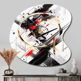 Black Red Multifaceted Whirls - Asymmetric Metal Wall Clock
