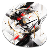 Black Red Multifaceted Whirls - Asymmetric Metal Wall Clock