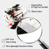 Black Red Multifaceted Whirls - Asymmetric Metal Wall Clock