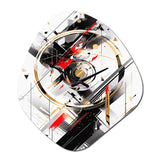 Black Red Multifaceted Whirls - Asymmetric Metal Wall Clock