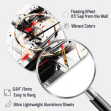 Black Red Multifaceted Whirls - Asymmetric Metal Wall Clock