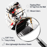 Black Red Multifaceted Whirls - Asymmetric Metal Wall Clock