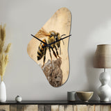 Floral Bee II - Asymmetric Metal Wall Clock