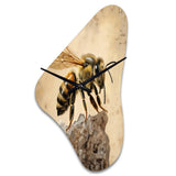 Floral Bee II - Asymmetric Metal Wall Clock