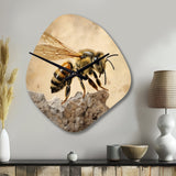 Floral Bee II - Asymmetric Metal Wall Clock