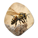 Floral Bee II - Asymmetric Metal Wall Clock