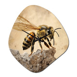 Floral Bee II - Asymmetric Metal Wall Clock