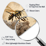 Floral Bee II - Asymmetric Metal Wall Clock