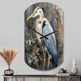 Graceful Heron Waterbird I - Asymmetric Metal Wall Clock