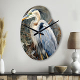 Graceful Heron Waterbird I - Asymmetric Metal Wall Clock