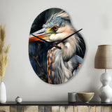 Graceful Heron Waterbird III - Asymmetric Metal Wall Clock