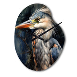 Graceful Heron Waterbird III - Asymmetric Metal Wall Clock