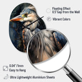 Graceful Heron Waterbird III - Asymmetric Metal Wall Clock