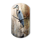 Graceful Heron Waterbird IV - Asymmetric Metal Wall Clock