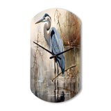 Graceful Heron Waterbird IV - Asymmetric Metal Wall Clock