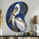 Majestic Pelican Seabird V - Asymmetric Metal Wall Clock