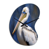 Majestic Pelican Seabird V - Asymmetric Metal Wall Clock