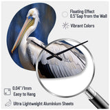 Majestic Pelican Seabird V - Asymmetric Metal Wall Clock