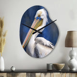 Majestic Pelican Seabird V - Asymmetric Metal Wall Clock