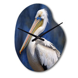 Majestic Pelican Seabird V - Asymmetric Metal Wall Clock