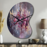 Elegant Floral Chandelier I - Asymmetric Metal Wall Clock
