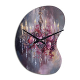 Elegant Floral Chandelier I - Asymmetric Metal Wall Clock