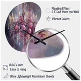Elegant Floral Chandelier I - Asymmetric Metal Wall Clock