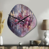 Elegant Floral Chandelier I - Asymmetric Metal Wall Clock