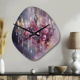 Elegant Floral Chandelier I - Asymmetric Metal Wall Clock